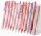 Gel Ink Pink Pen Set, 12 Pack, 1 x Aesthetic Highlighter, 0.5mm Cute Pink Pens Black Ink with Pastel Barrels